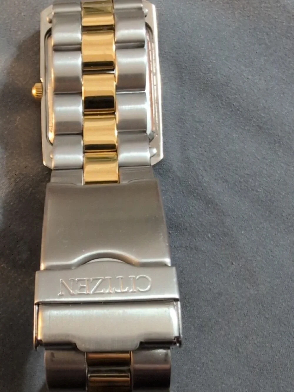 Citizen 1022-S76876 Two-Tone Silver and Gold Rectangular Dress Watch